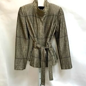 St. John Belted Tunic Jacket Gray and Black - S